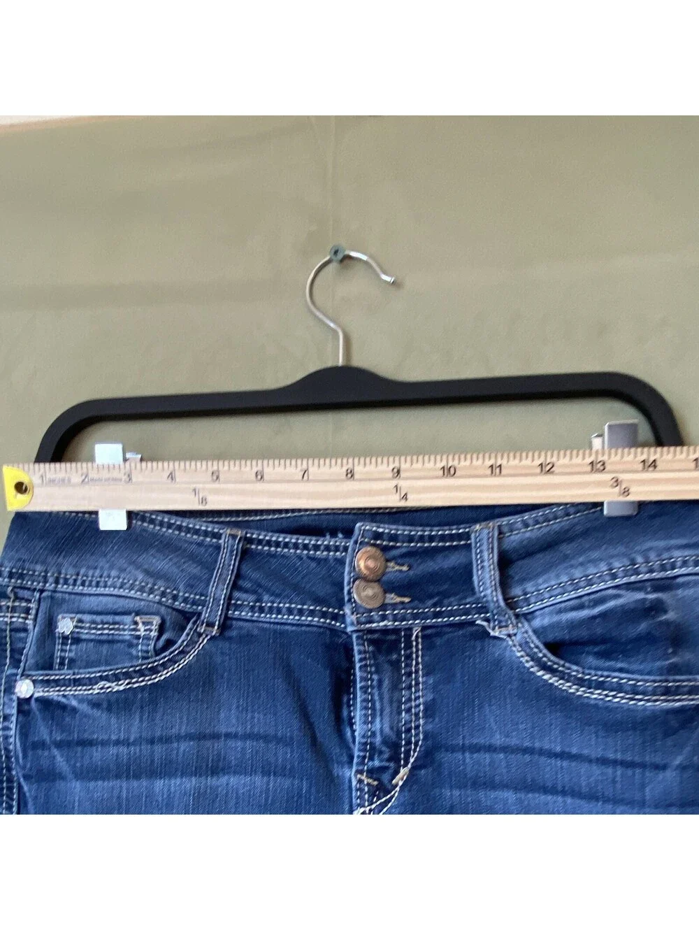WallFlower Girls Bootcut Stretch Denim Jeans Blue Size 7 Adjustable Waist